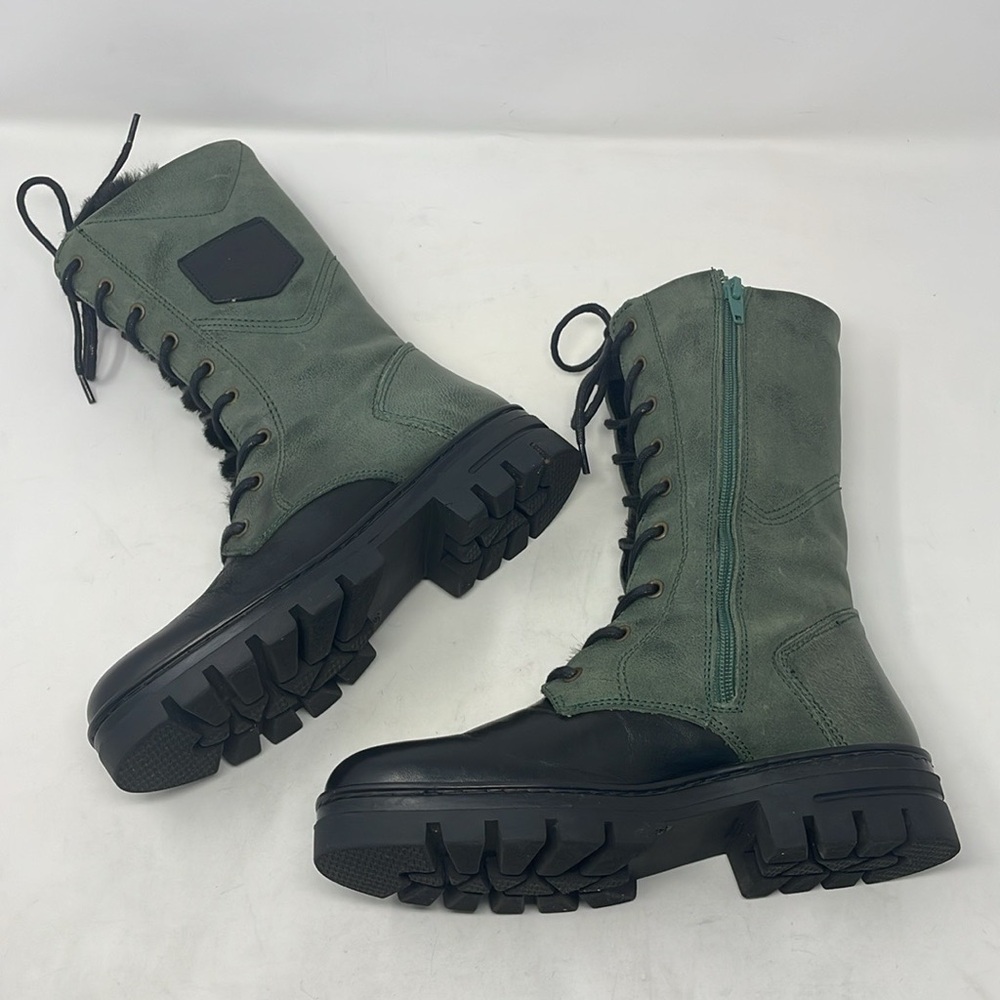 Eric Michael Leather Colorblock Combat Boots - image 6